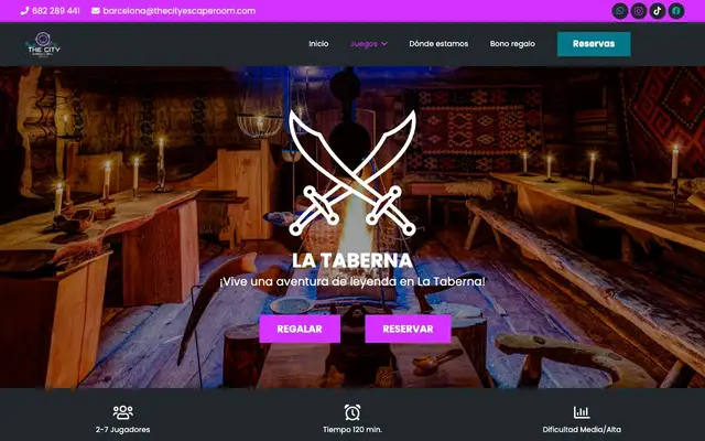 The City Escape Room (Elements Escape Rooms, Vortex Escape) website