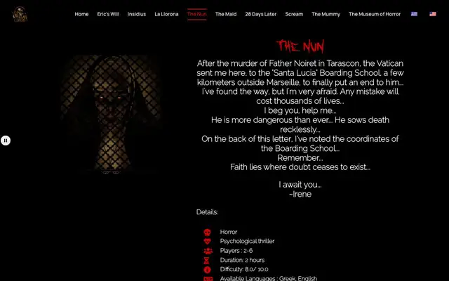 Vansa Escape Rooms website