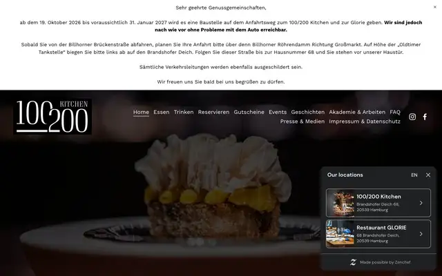 100/200 Kitchen website