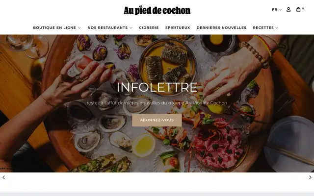 Au Pied de Cochon website