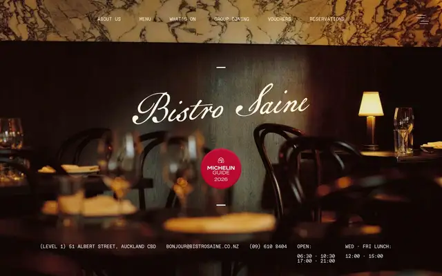 Bistro Saine website