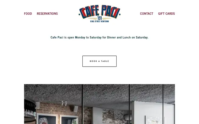 Cafe Paci website
