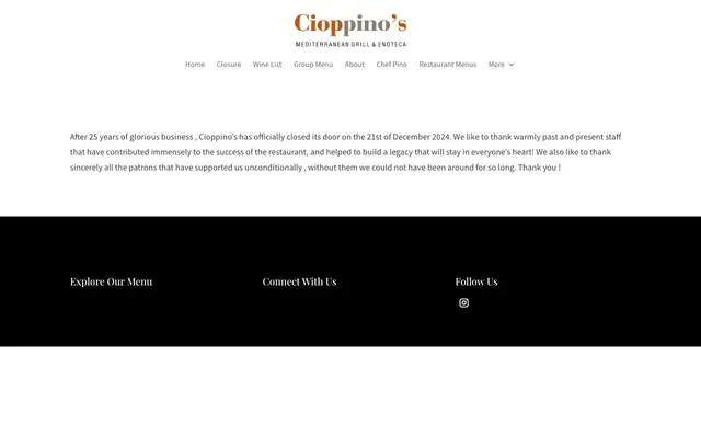 Cioppino’s website