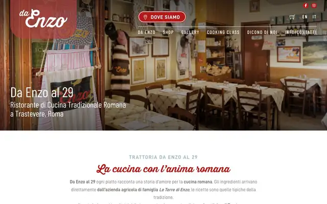 Da Enzo al 29 website