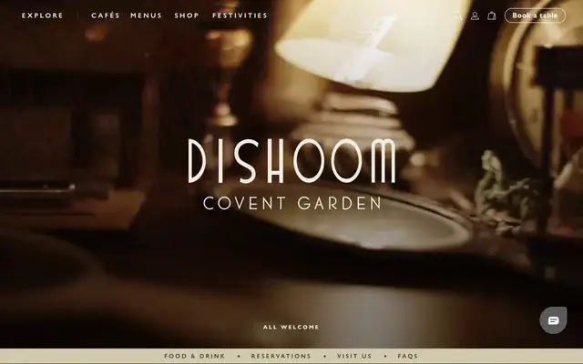 Dishoom Covent Garden website