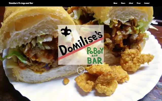 Domilise's Po-Boy & Bar website