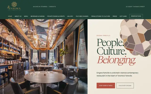Enigma Yorkville website