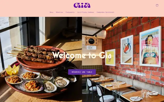 Gia Vin & Grill website