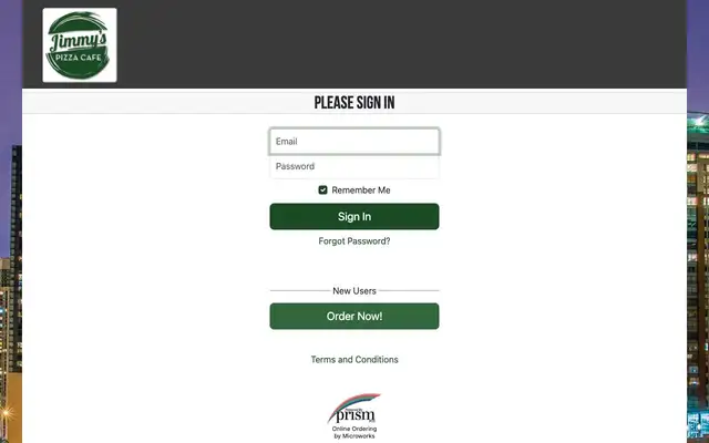 Jimmy's Pizza Cafe website
