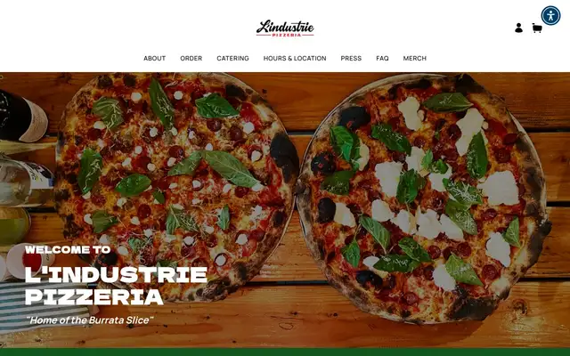 L'Industrie Pizzeria website