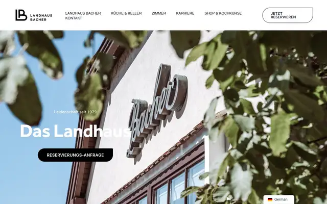 Landhaus Bacher website