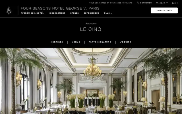 Le Cinq website
