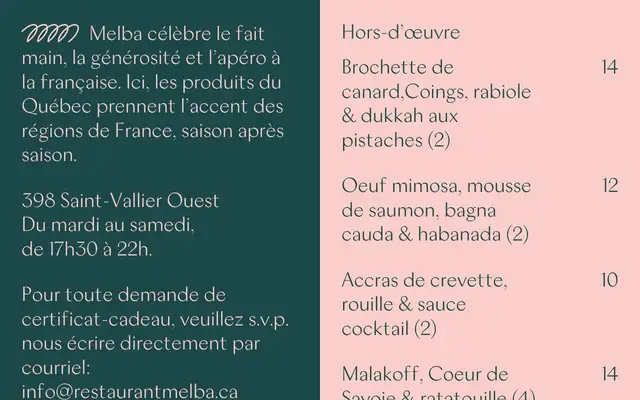 Melba website