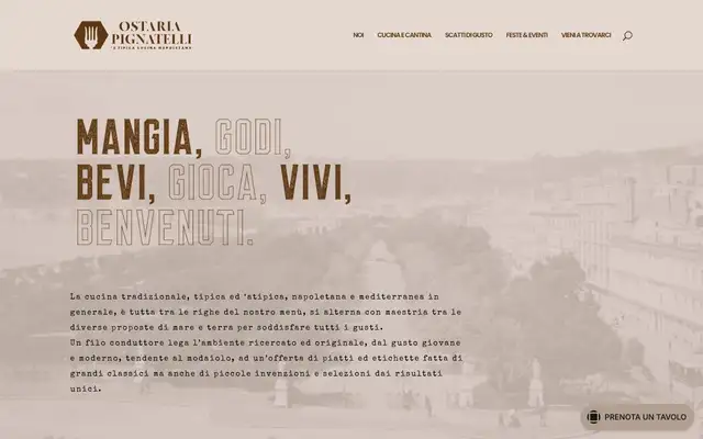 Ostaria Pignatelli website