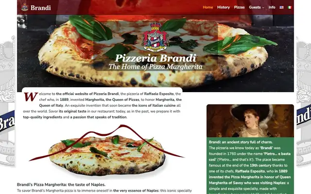 Pizzeria Brandi website