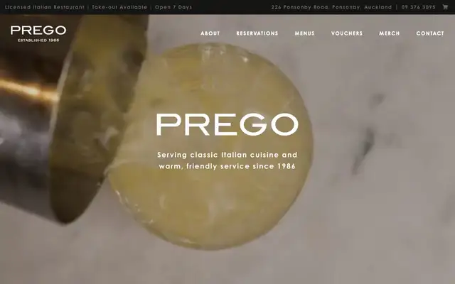Prego website