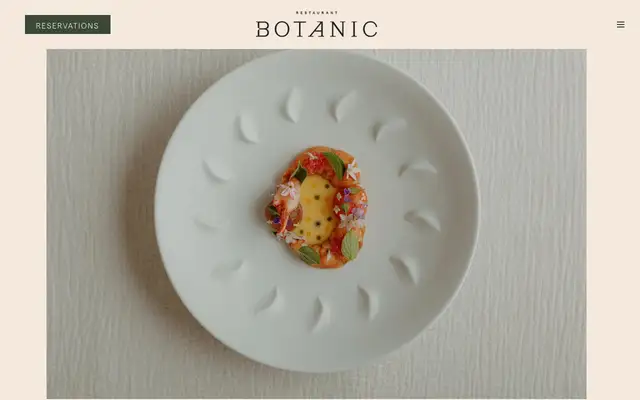 Restaurant Botanic website