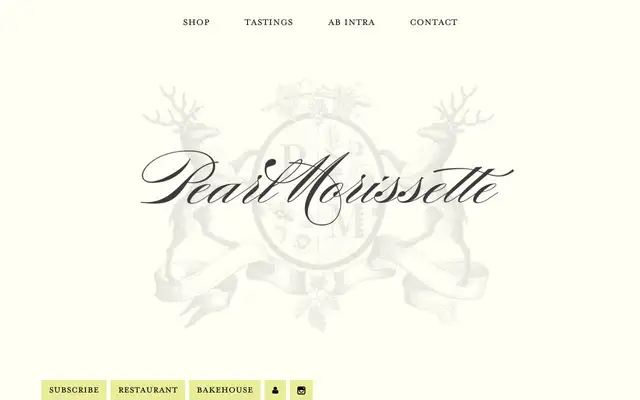 Restaurant Pearl Morissette website