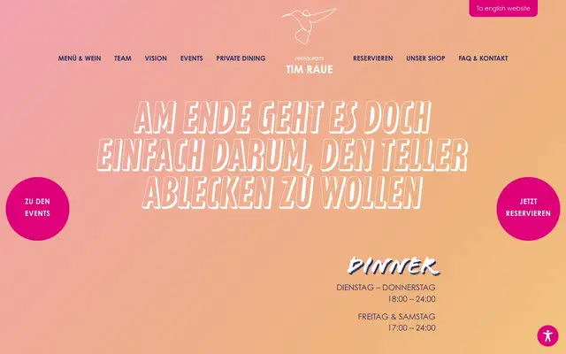 Restaurant Tim Raue website