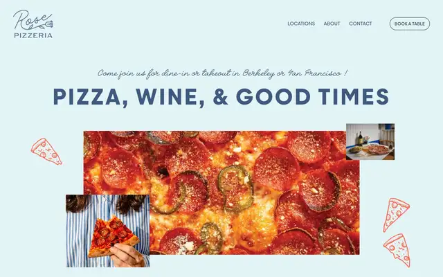 Rose Pizzeria website