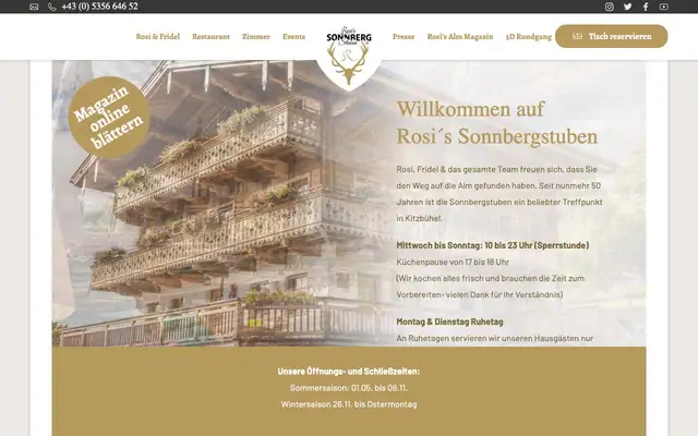 Rosi's Sonnbergstuben website
