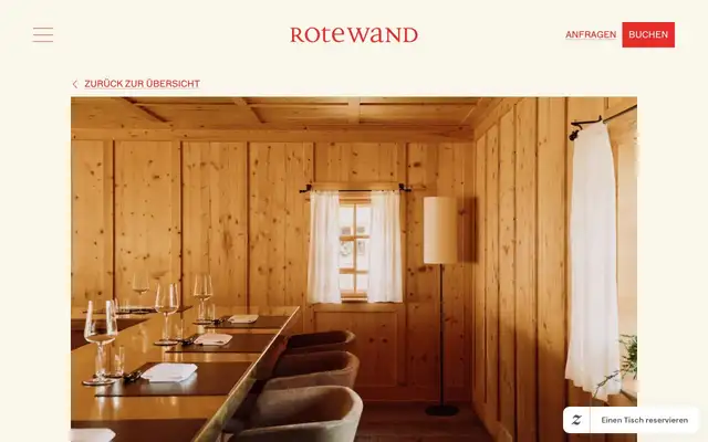 Rote Wand Chef's Table website