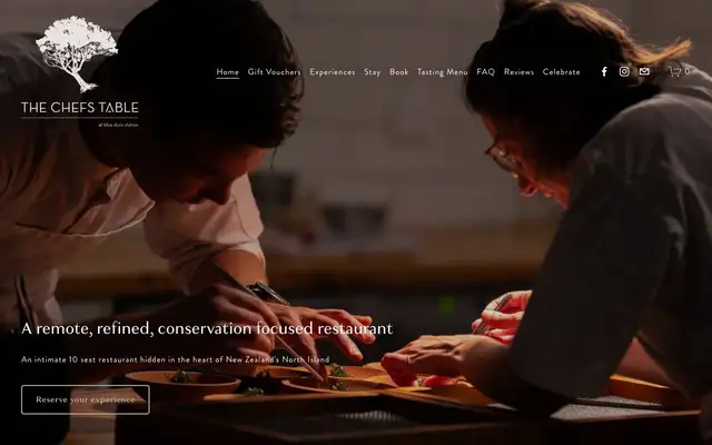 The Chefs Table at Blue Duck Station website