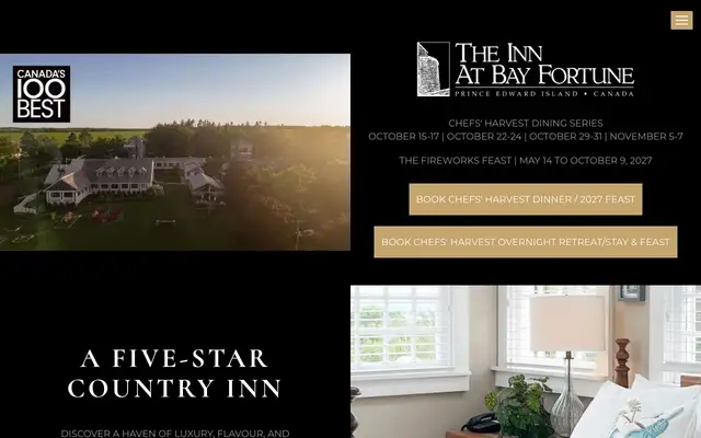 The Inn At Bay Fortune website