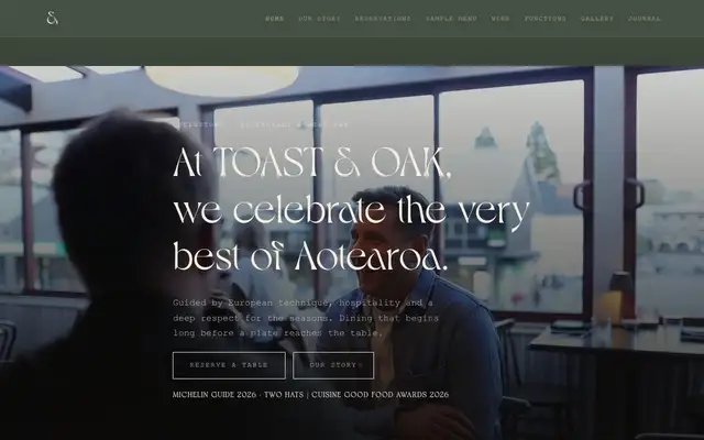 Toast & Oak website