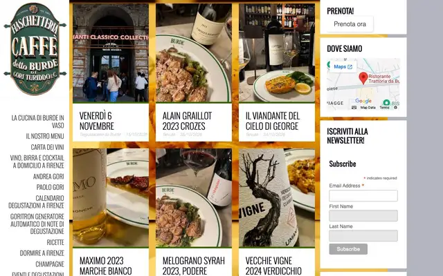 Trattoria Da Burde website
